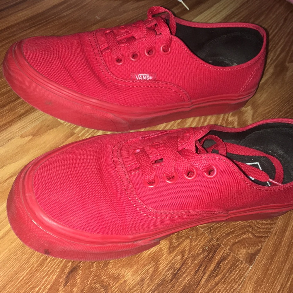Red Vans, in great condition.